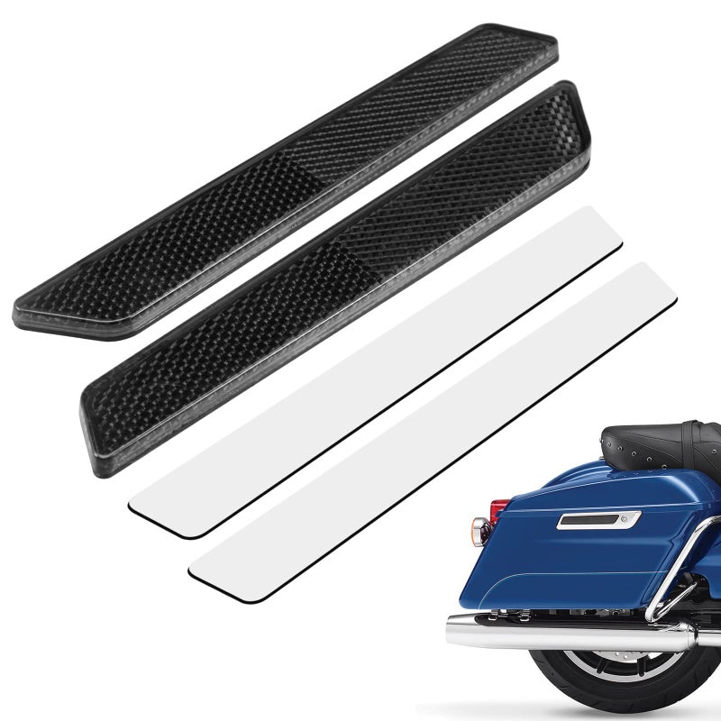 Amazicha Black Reflectors Hard Saddle Bag Latch Cover Reflectors Compatible for Harley Touring Street Glide Electra Glide Road Glide Road King 2014-2024 - Image 1